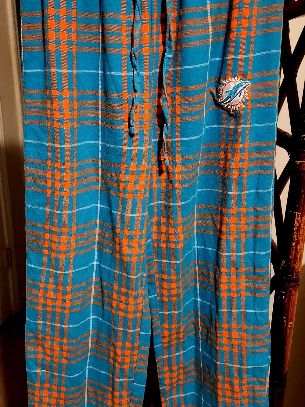 NFL Teal and Orange Plaid Men's Jogger Pants